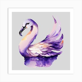 Purple Swan Art Print