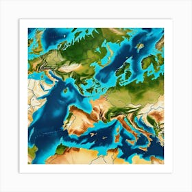 Map Of Europe Art Print