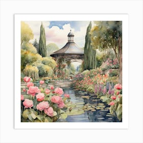 Gazebo In The Garden Art Print