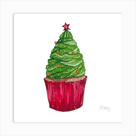 Christmas Cupcake 1 Art Print