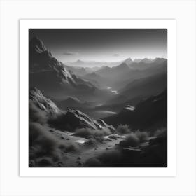 Black And White Landscape 4 Art Print