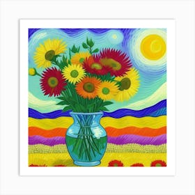 Sunflowers In A Vase 1 Art Print