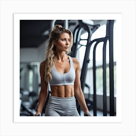 Young Woman In Gym Art Print