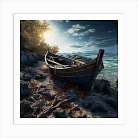 Old Boat On The Beach Art Print