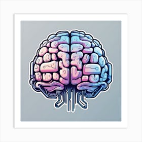 Brain - Digital Art Art Print