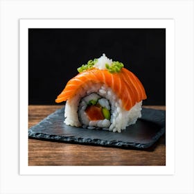 Japanese Sushi In The Shape Of A House In A Japanese Art Print