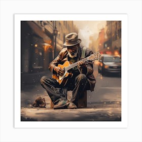 Street Musician Art Print