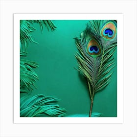 Frosting Background With Peacock Green Art Print