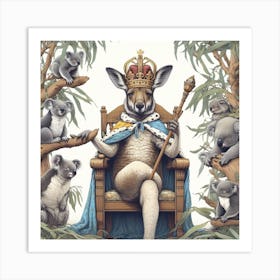 Kangaroo King Art Print