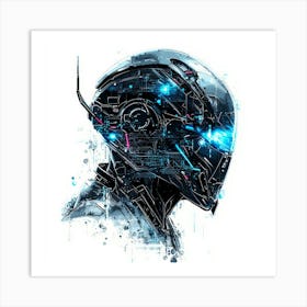 Robot Head.Generated AI. Wall Art Print Art Print