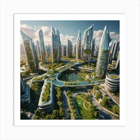 Futuristic Cityscape Art Print