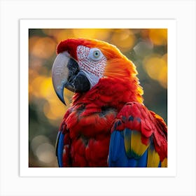 Red Macaw Parrot Art Print