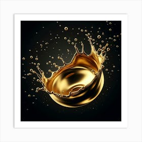 Gold Splash Art Print