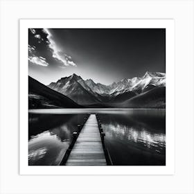 Dock At The Lake 3 Art Print