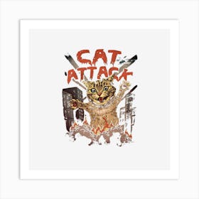 Cat Attack Art Print
