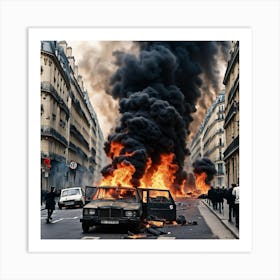 Riots In Paris 4 Art Print