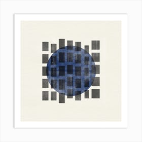 Blue Japandi Minimal Trending Graphic Design Art Print