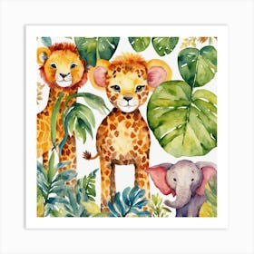 Lions In The Jungle Art Print