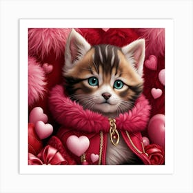 Valentine Kitten 8 Art Print