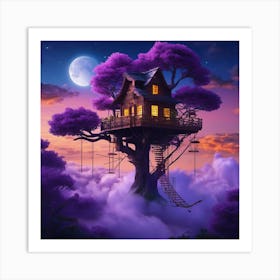 Tree House In The Sky 2 Art Print