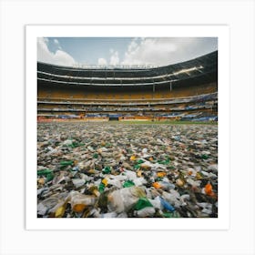Plastic Waste In A Stadium Art Print