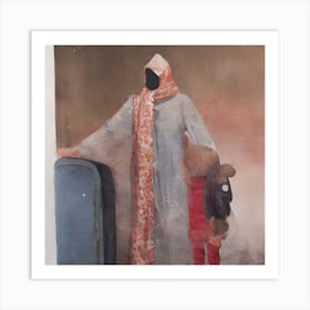 'A Woman With A Suitcase' Art Print