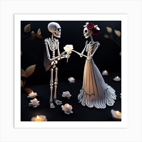 Day Of The Dead Wedding claymation 4 Art Print