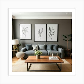 Grey Living Room Art Print