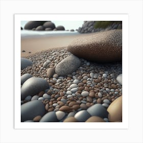 Pebbles On The Beach 1 Art Print