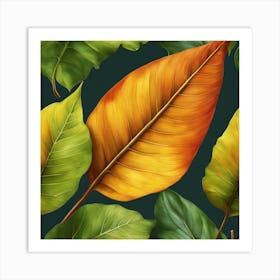 Autumn Leaves Seamless Pattern 5 Art Print