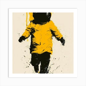 Astronaut Splatter Painting Art Print