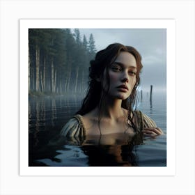 Woman In The Water Art Print