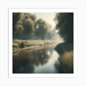 River In The Mist 4 Art Print