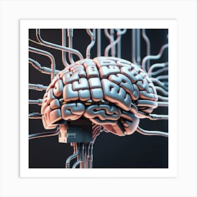 Brain On A Circuit Board 17 Art Print