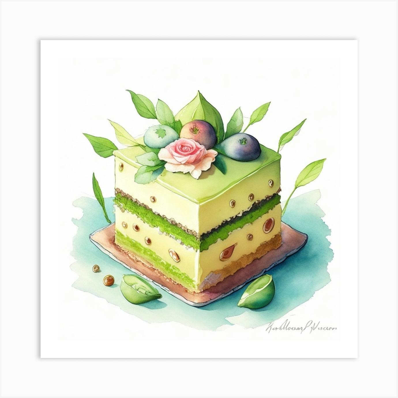 Cake Window Watercolor Painting Art Dessert Display No. 3 Print Colorful  Food Illustration Still Life Watercolor Painting 11x14 Print - Etsy