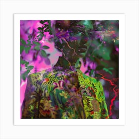 Woman In A Floral Dress Art Print