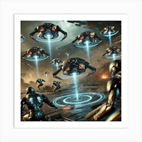 Asterian Drone Swarm Swarm Tactics Art Print