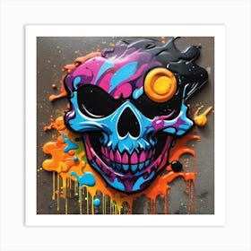Colorful Skull 9 Art Print