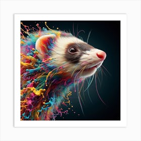 Ferret Painting 1 Art Print