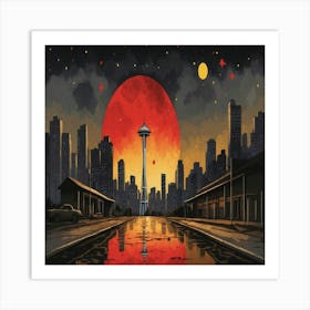 Seattle Skyline Art Print