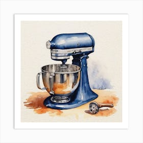 Kitchenaid Mixer Watercolor Painting Art Print