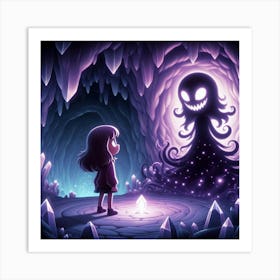 Girl In A Cave Art Print