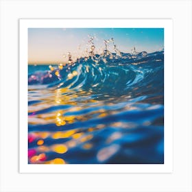 Sunset Reflections on the Blue Ocean 1 Art Print