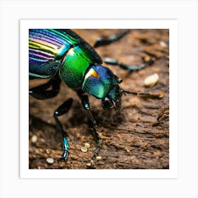 Beetle On Wood 2 Art Print