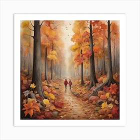 Autumn Walk Art Print