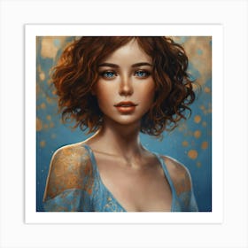 Beautiful Girl With Blue Eyes Art Print