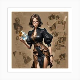 Woman Holding A Crystal Ball 1 Art Print