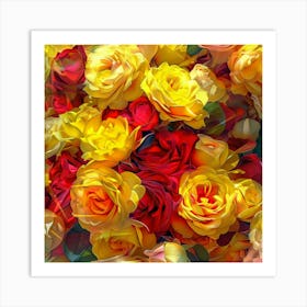 Abstract Roses 3 Art Print