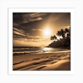 Sunset On The Beach 805 Art Print