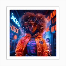 Neon Girl Art Print